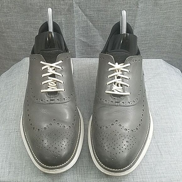 Cole Haan men\'s OriginalGrand Ultra wing tip Oxford shoe gray leather sz 13M main image 10